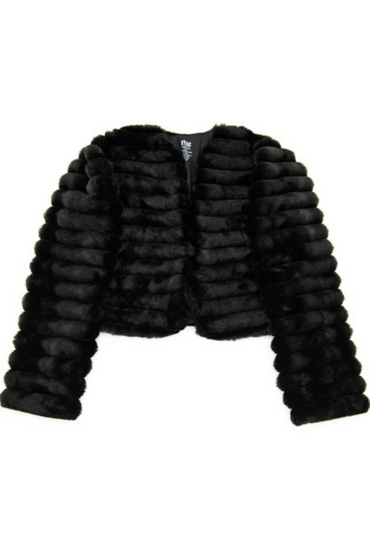 fbz Black Fur Lined Cardigan