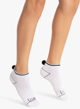 Lucky in Love Lucky Pom Low Socks, White, Women 4-10