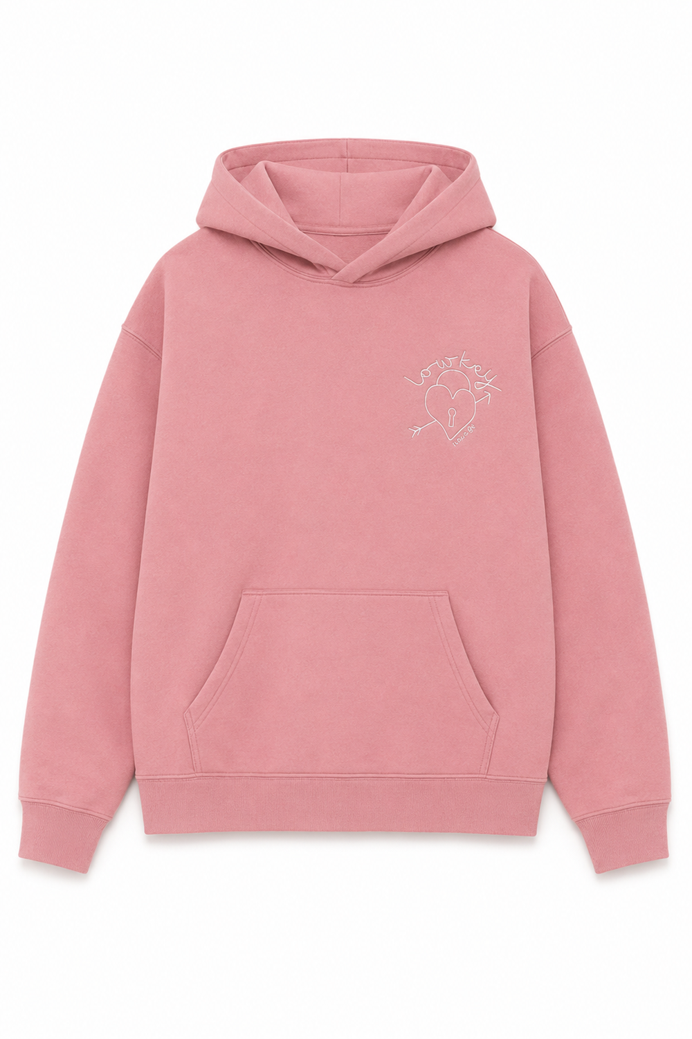 ThemeNY Lea Rose Pink French Terry Oversized Hoodie, Low Key