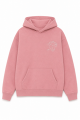 ThemeNY Lea Rose Pink French Terry Oversized Hoodie, Low Key