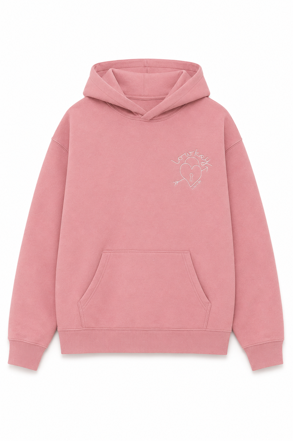 ThemeNY Lea Rose Pink French Terry Oversized Hoodie, Low Key