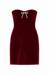 ThemeNY Ella Wine Stretch Velour Dress