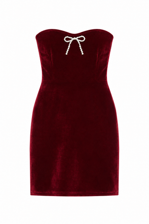 ThemeNY Ella Wine Stretch Velour Dress