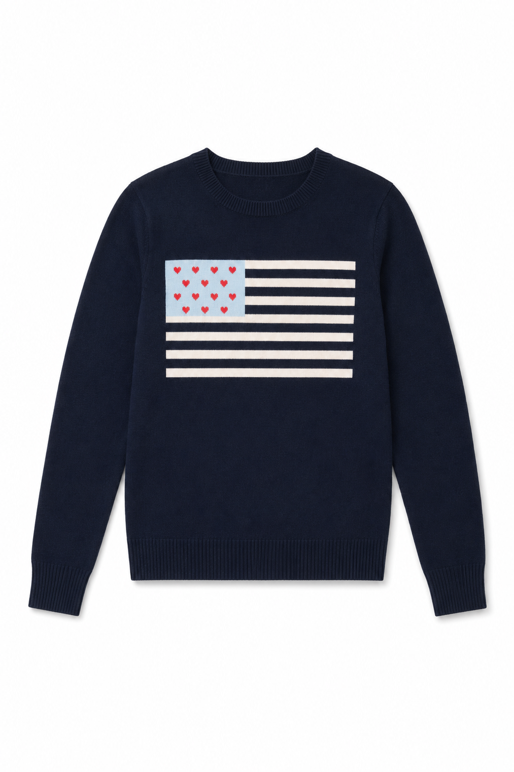 Theme NYC Tiegan Navy Flag Graphic Sweater