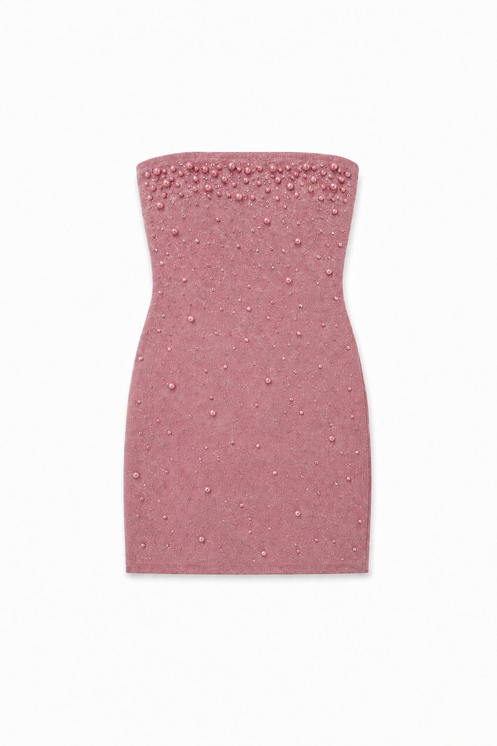 ThemeNY Pearl & Stud Rose Pink Mesh Iridescent Dress
