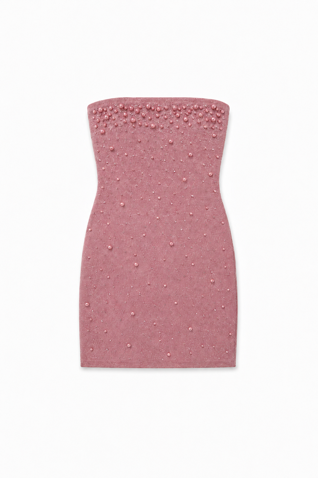 ThemeNY Pearl & Stud Rose Pink Mesh Iridescent Dress