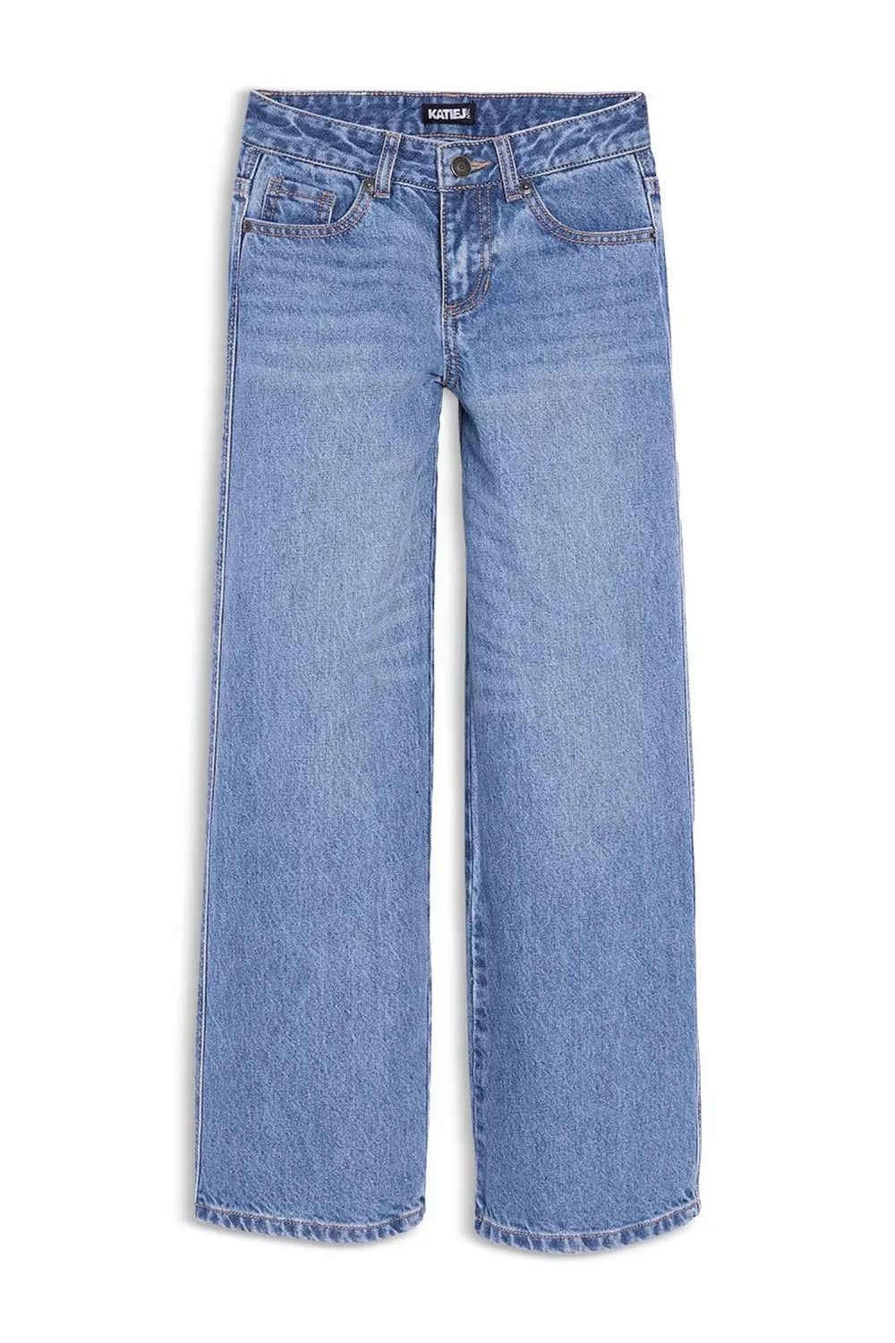 KatieJ Tween Chicago Low Rise Straight Jeans, Light Wash