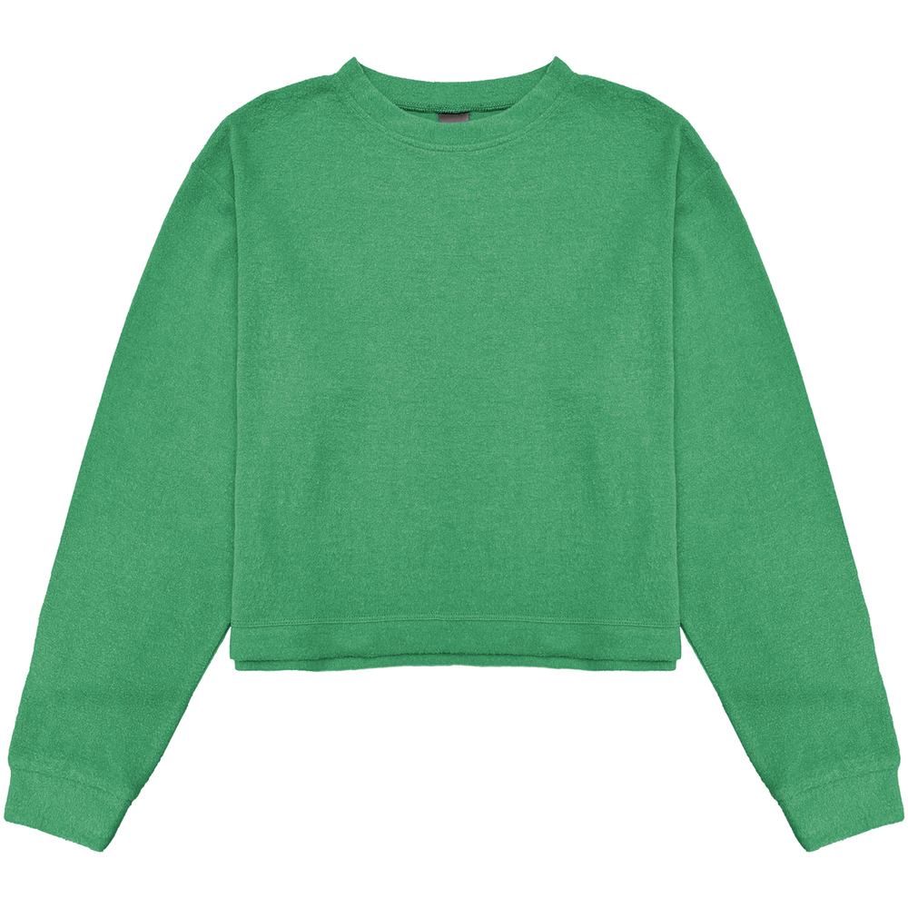Cuddle Soft Crew Neck Sweatshirt Top, Gucci Green