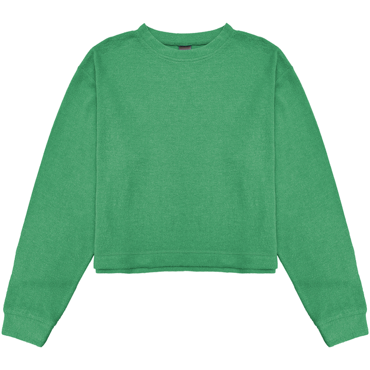 Cuddle Soft Crew Neck Sweatshirt Top, Gucci Green