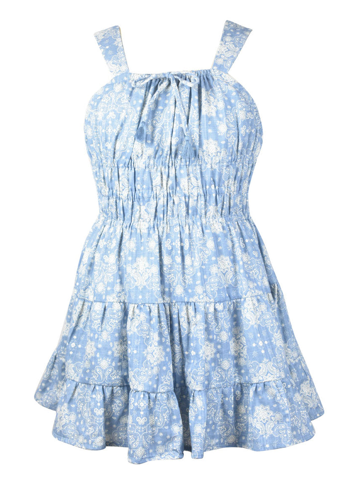 fbz Bandana Print Chiffon Tassel Dress