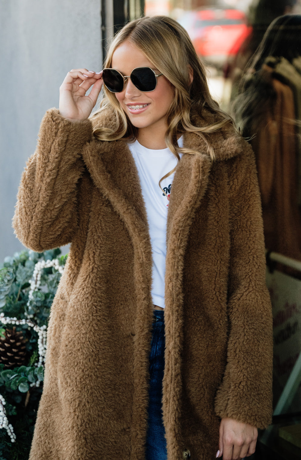 Katie J Paddie Long Length Sherpa Coat