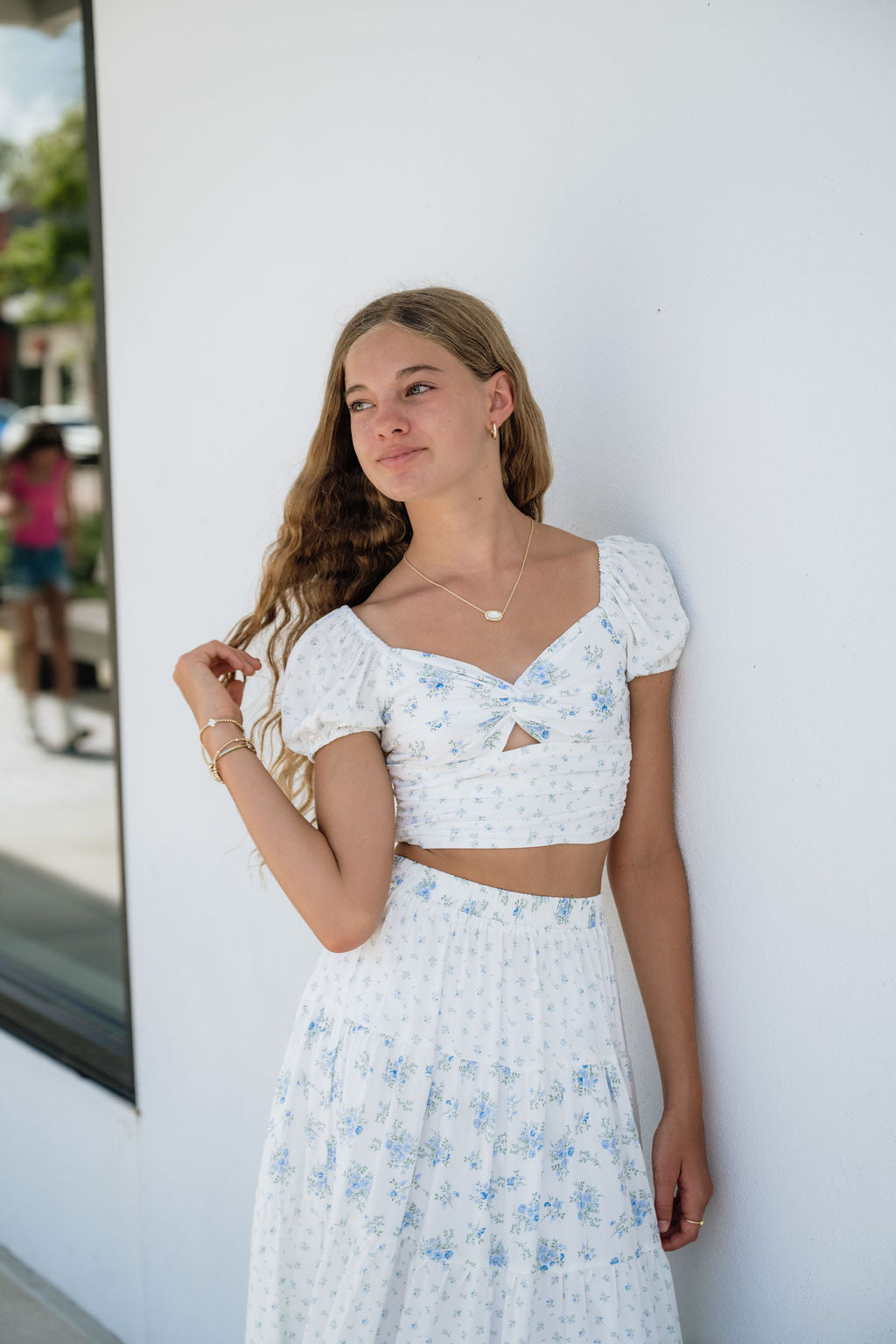 KatieJ Roya Top, White Floral