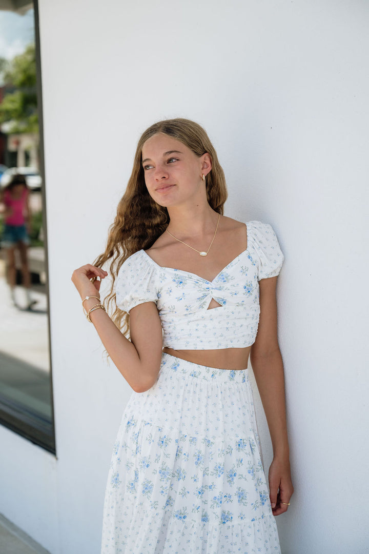 KatieJ Roya Top, White Floral