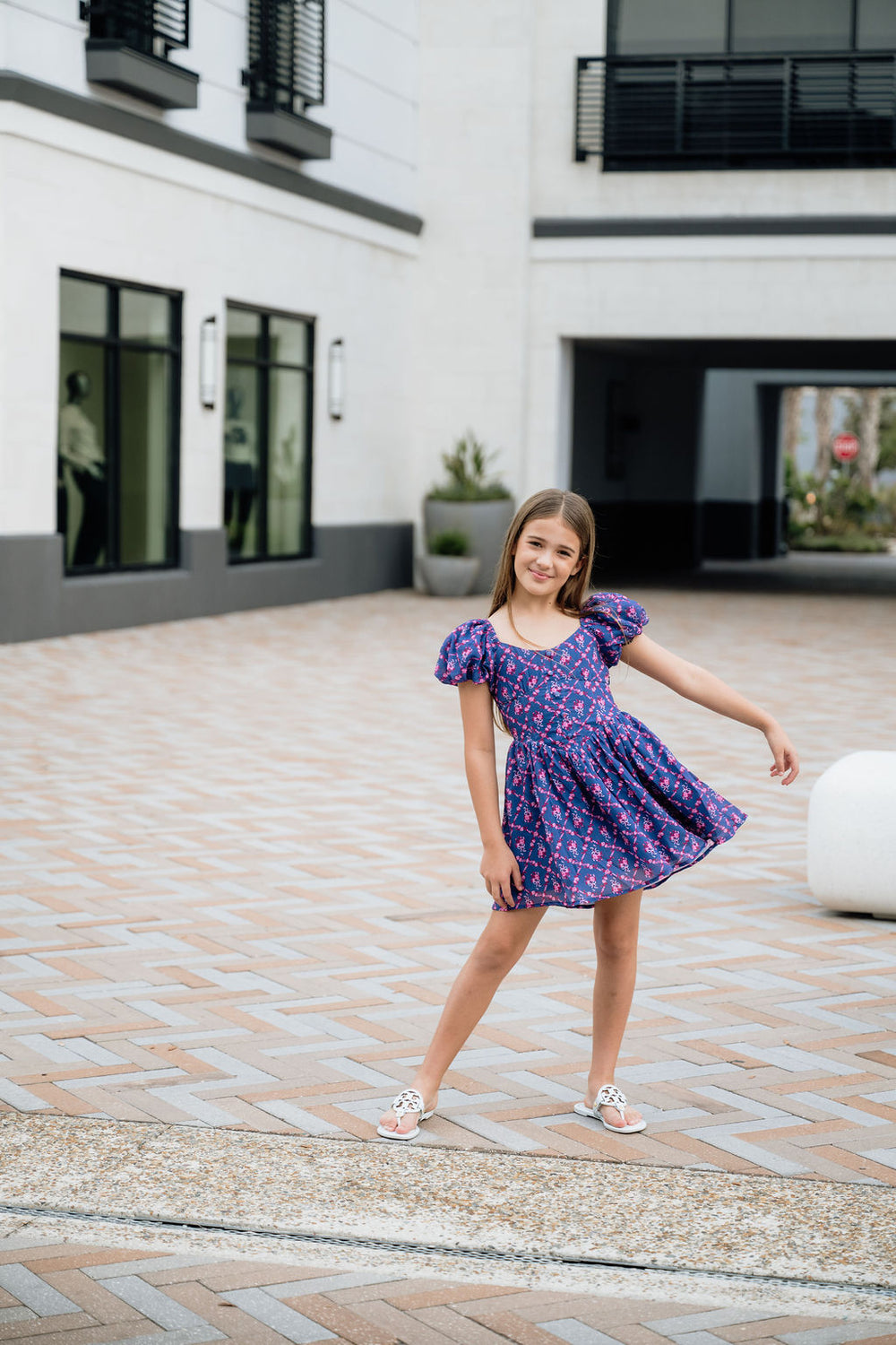 KatieJ Greta Dress, Sailboat Trellis