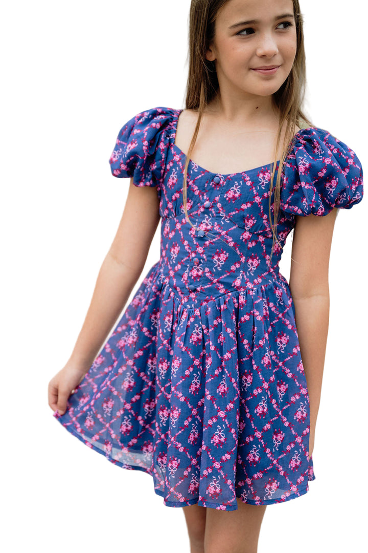 KatieJ Greta Dress, Sailboat Trellis