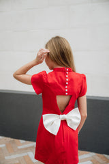 KatieJ Imogen Dress, Red/Cream