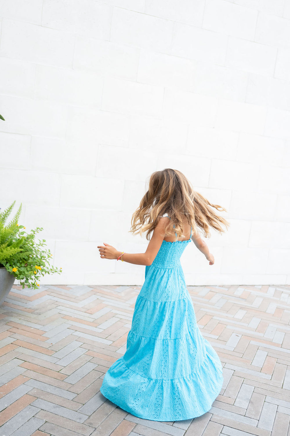 fbz Turquoise Eyelet Maxi Dress