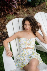 Vintage Havana Amalfi Coast Print Strapless Double Twist Top, Multi