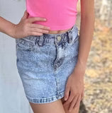 fbz Studded Rhinestone Jean Skirt