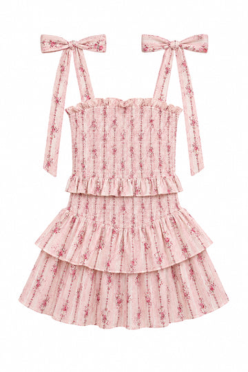 KatieJ Emerson Dress, Rose Floral Stripe