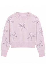 KatieJ Erin Bow Sweater, Baby Pink