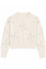 KatieJ Erin Bow Sweater, Cream