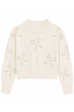 KatieJ Erin Bow Sweater, Cream