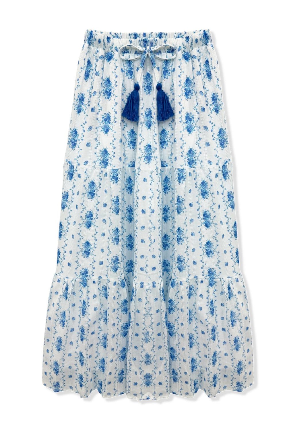 Katie J Esme Tiered Maxi Skirt, Santorini Stripe