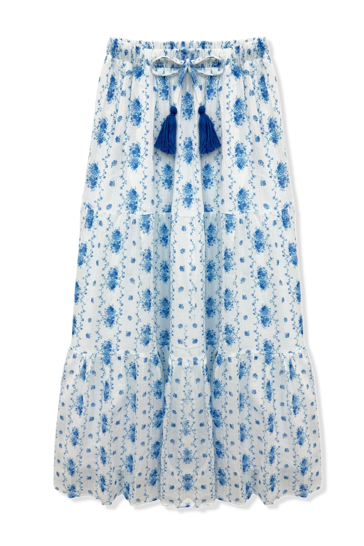 Katie J Esme Tiered Maxi Skirt, Santorini Stripe