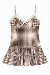 KatieJ Fawn Lace Trim Dress