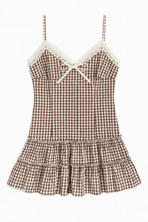 KatieJ Fawn Lace Trim Dress