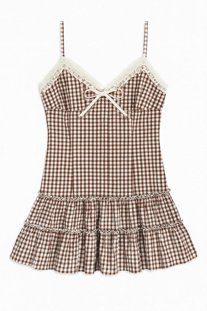 KatieJ Fawn Lace Trim Dress