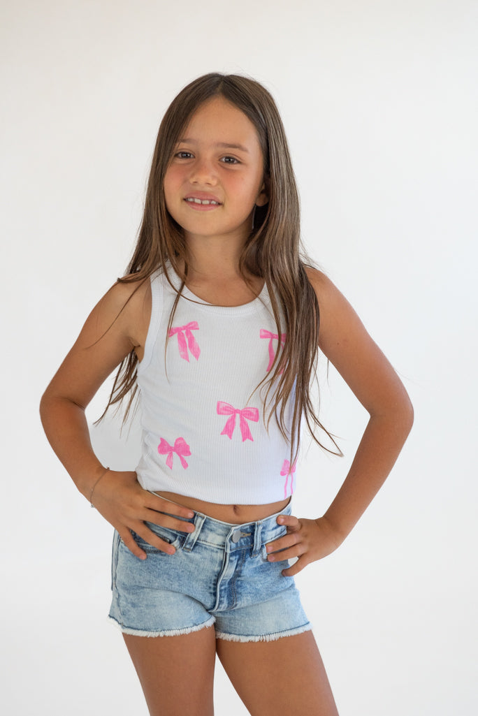 fbz Pink 5 Bow Tank Top