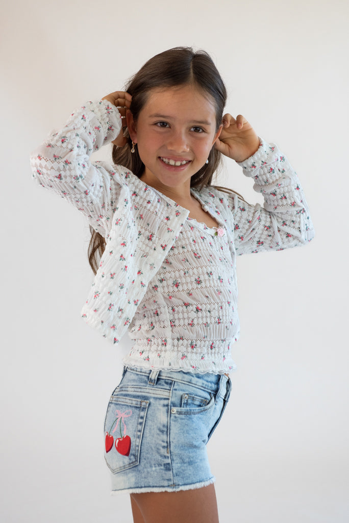 fbz Denim Cherry Shorts