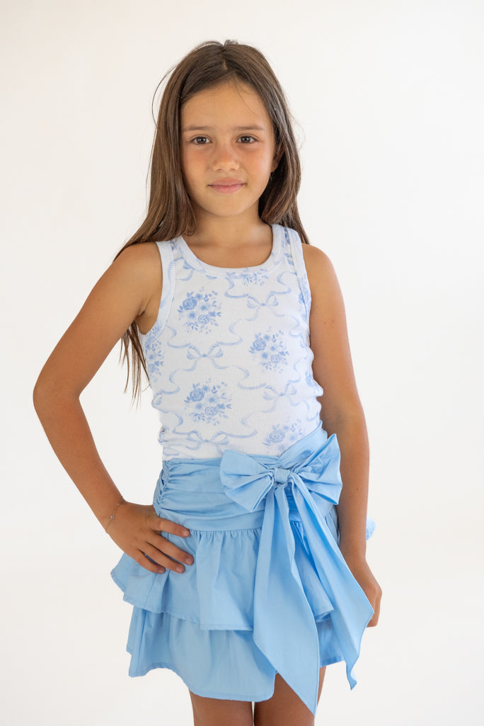 fbz Blue Blow Poplin Skirt
