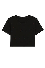KatieJ Fearless Tee Black with Rhinestones