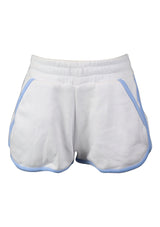 fbz White Shorts with Blue Combo Side Stripe
