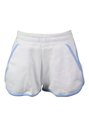 fbz White Shorts with Blue Combo Side Stripe