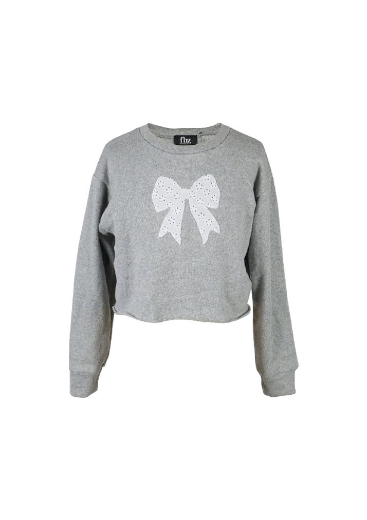 fbz Eyelet Bow Misty Grey Sweatshirt