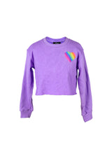 fbz Neon Purple Sweatshirt with Rainbow Heart