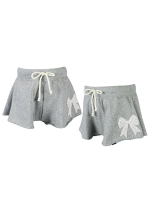 fbz Eyelet Bow Misty Grey Shorts