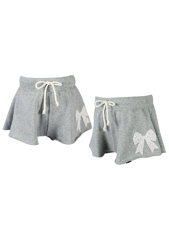 fbz Eyelet Bow Misty Grey Shorts