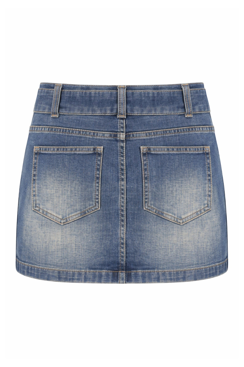 KatieJ Florence Belted Denim Mini Skirt