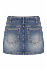 KatieJ Florence Belted Denim Mini Skirt