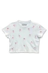 KatieJ Fearless Pink Bow Embroidered Tee