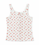 KatieJ Marina Button Up Tank, Tiny Cherries
