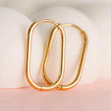 pierced Rectangle Gold Huggies Hoop Earings for Charms