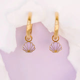 pierced Purple Seashell Earing Charms