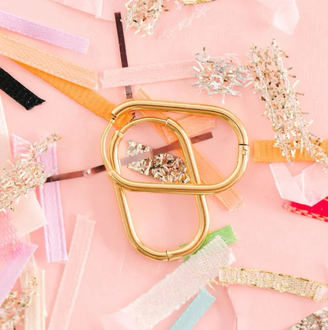 pierced Rectangle Gold Huggies Hoop Earings for Charms