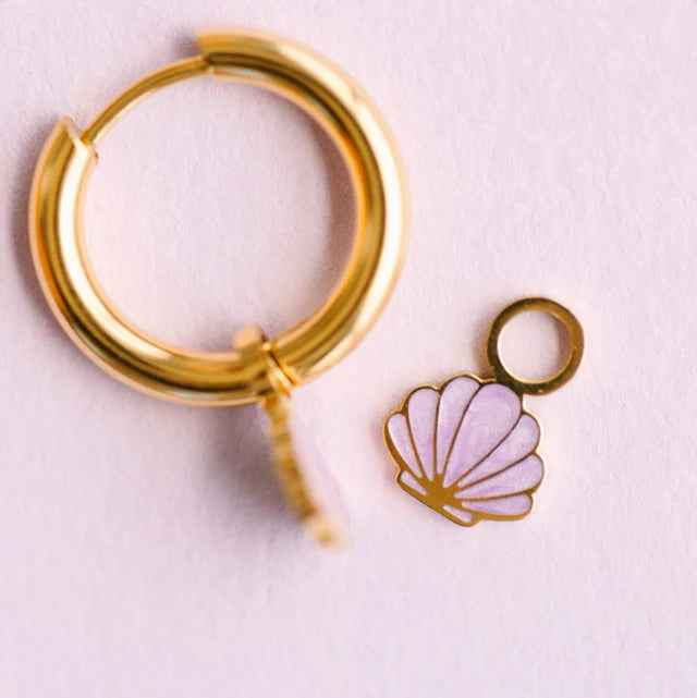 pierced Purple Seashell Earing Charms